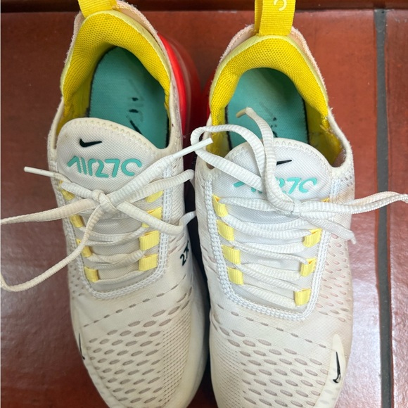 Nike White and Yellow Air Max 270 Shoes - Picture 2 of 3